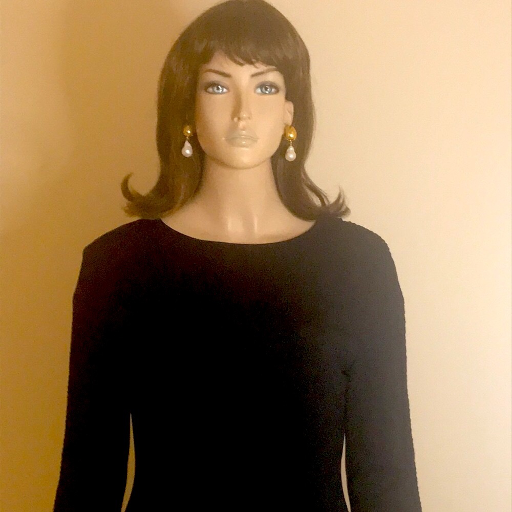 ST. JOHN Black Sheath Dress Size 10